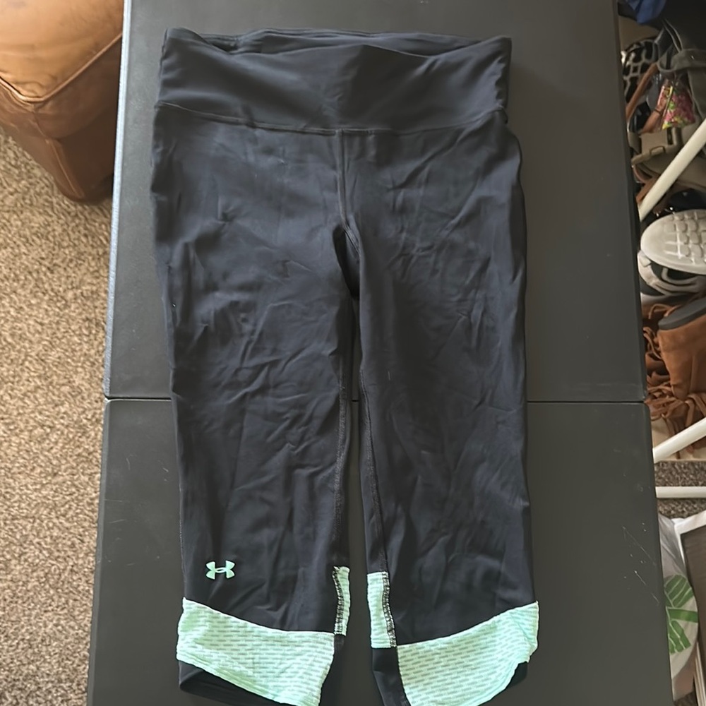 Under Armour Black and Green Leggings
